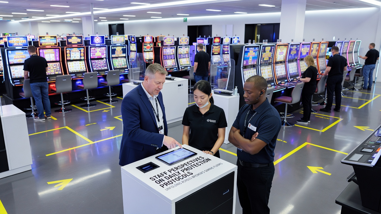 Detailaufnahme eines Schutzprotokoll-Systems in einer norddeutschen Spielhalle